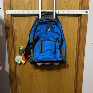 Blue Ful Rolling luggage Backpack